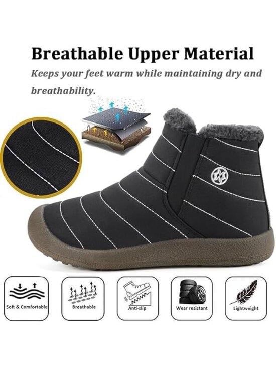 Eagsouni Mens Size 13 Boots Winter Warm Waterproof Non-Slip Outdoor Black Shoes